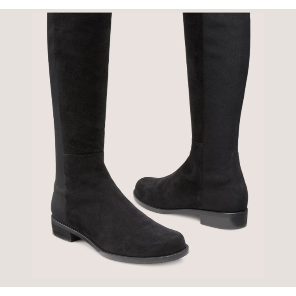 Stuart Weitzman 50/50 Over-the-Knee Boot Women's Size 7 1/2 Black Suede - Picture 2 of 12